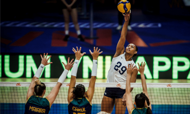 Defesa Falha E Brasil Perde Para Os Eua Na Vnl Feminina