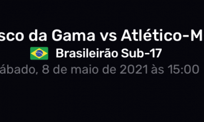 Assista ao vivo Vasco x Atlético-Mg Campeonato Brasileiro Sub-17