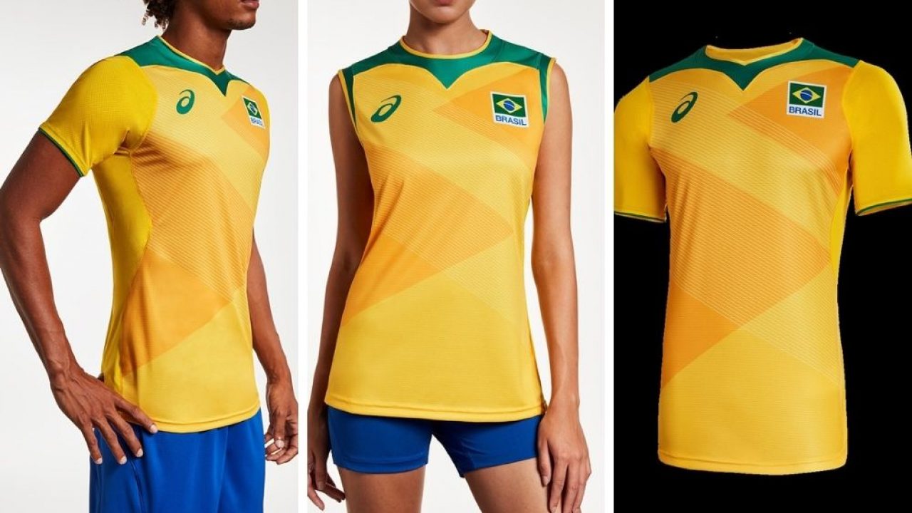 Camisa Asics Brasil Vôlei CBV 2017 Feminina Amarela - FutFanatics