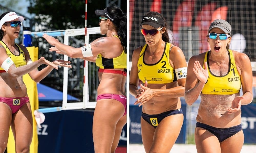 Ágatha Duda Talita Taiana classificadas direto para as oitavas etapa de Ostrava do Circuito Mundial de vôlei de praia