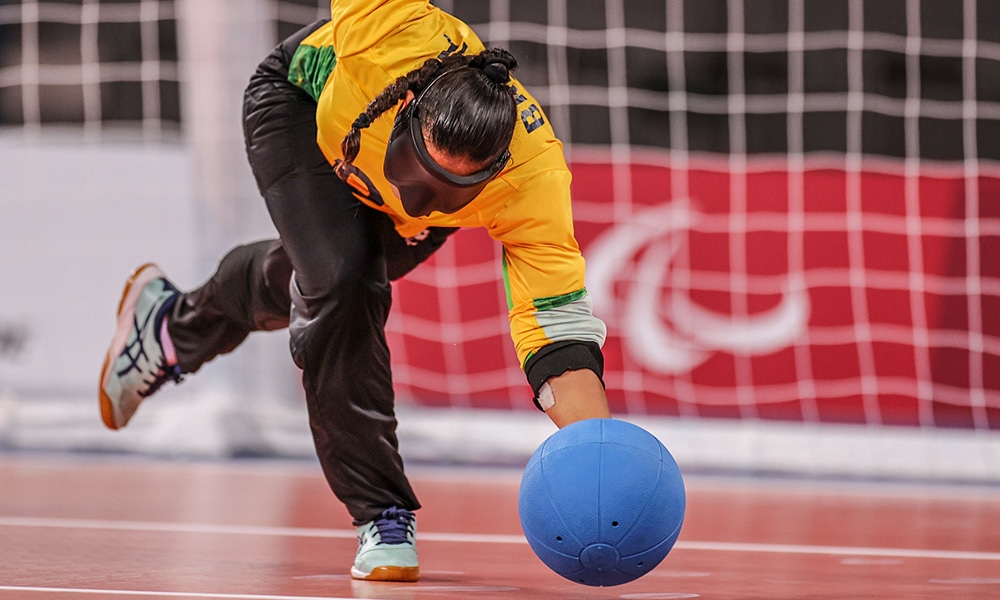 Jéssica Victorino seleção brasileira de goalball feminino Jogos Paralímpicos Tóquio 2020 arremesso frente