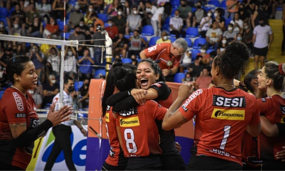 sesi bauru 3 x 0 praia copa brasil de vôlei feminino 2022