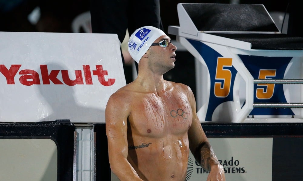 Fernando Scheffer após a prova dos 200m livre no Troféu Brasil de Natação