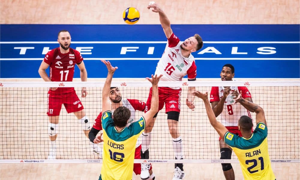 Partida entre Brasil e Polônia, válido pelas quartas da Liga das Nações (Divulgação/Volleyball World)