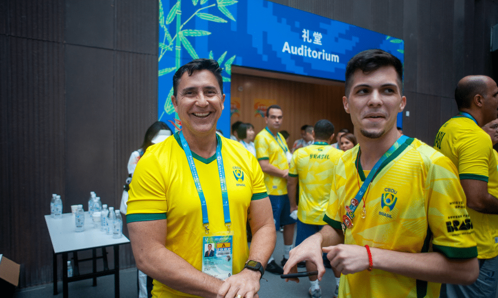 Luciano Cabral, presidente da Confederação Brasileira do Desporto Universitário e Wesley Felix