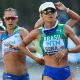 Érica Sena nos 35km do Mundial de atletismo, com Caio Bonfim