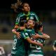 Palmeiras comemora vitória sob Olímpia pela Libertadores Feminina (Foto: Reprodução/Conmebol)