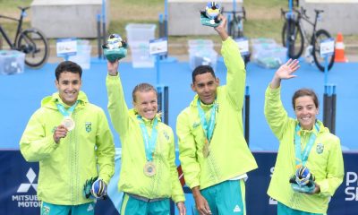 Brasil conquista medalha de ouro no revezamento misto do triatlo nos Jogos Pan-Americanos de Santiago-2023