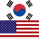 Bandeira Coreia do Sul e Estados Unidos