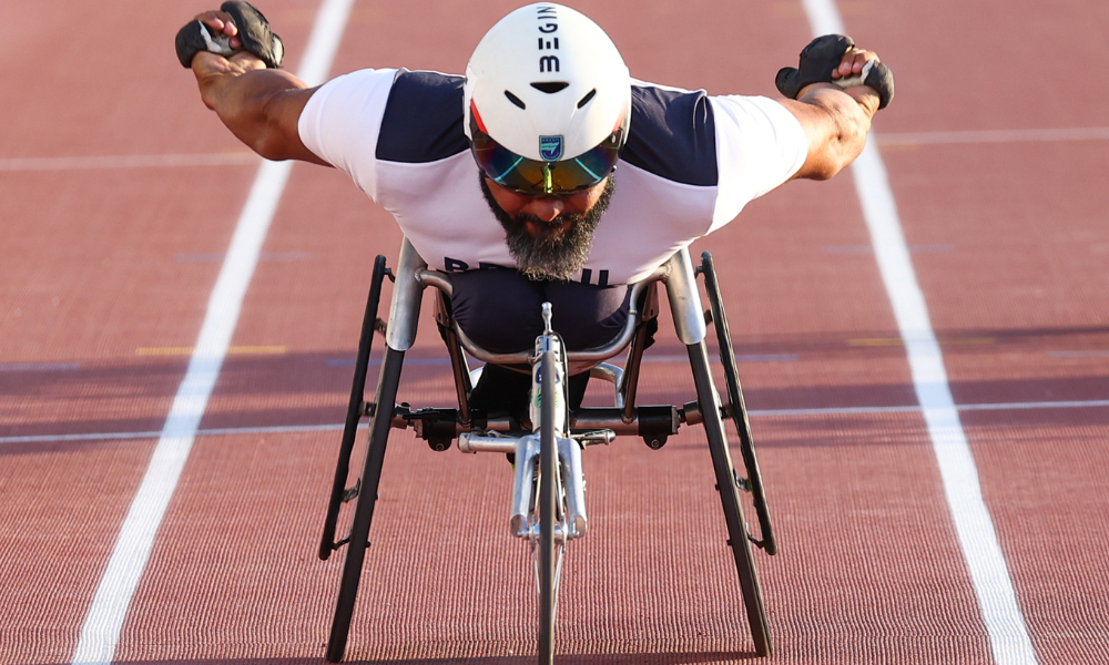 Parré durante disputa dos 100m T53 no Parapan de Santiago-2023