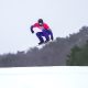 Zion Berthonico em ação no snowboard cross dos Jogos Olímpicos de Inverno da Juventude Gangwon-2024