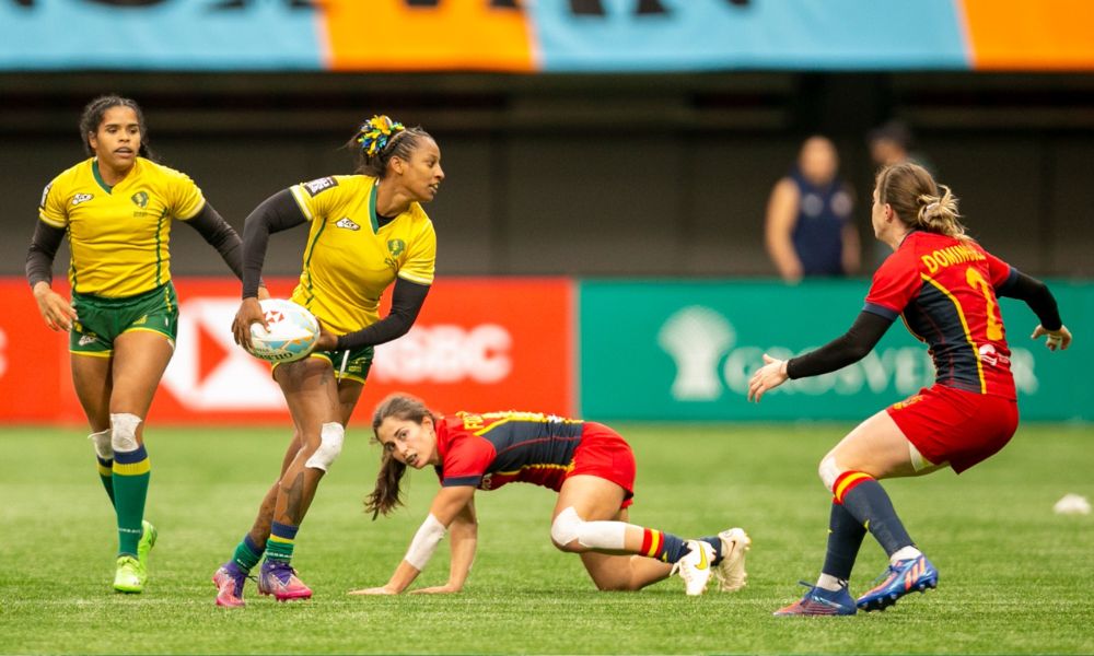 Yaras em ação no Circuito Mundial de rugby sevens (Divulgação/Brasil Rugby)