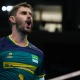 Bruno Rezende, capitão da seleção brasileira de vôlei masculino, vibra em treino antes da Liga das Nações