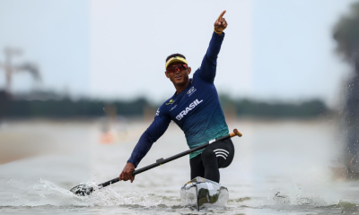 Isaquias Queiroz vibra com vitória no C1 1000m da Copa do Mundo de canoagem velocidade, paris 2024, canoagem, c1 1000 m, jogos olímpicos