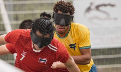 Brasil jogando no Grand Prix de futebol de cegos