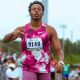 Paulo André na foto em que foi anunciado no GP Brasil de atletismo