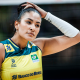 Tainara durante partida do Brasil na Liga das Nações de vôlei feminino; ela volta a ser relacionada contra a Itália