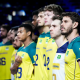 Bruninho, em partida de vôlei masculino do Brasil