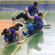 Jogadores da Apace em quadra no Regional Nordeste de goalball (Foto: Renan Cacioli/ CBDV)