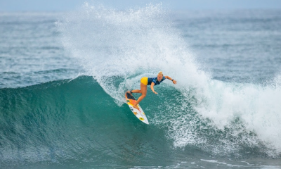 Tatiana Weston-Webb em ação na etapa de El Salvador do Circuito Mundial de surfe (Foto: WSL)