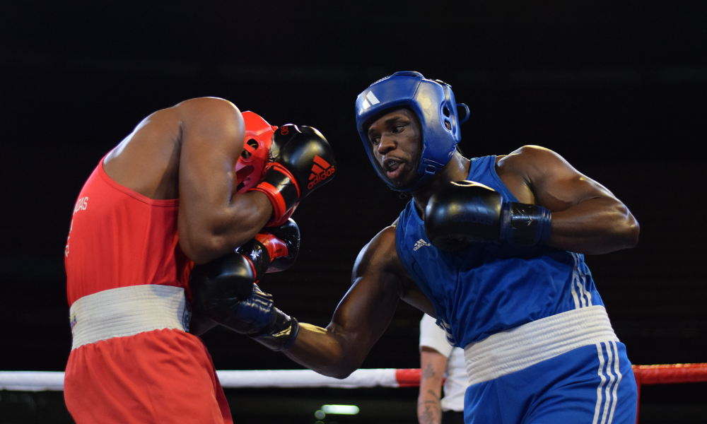 Wanderley Pereira em ação no Grand Prix Internacional de boxe (Foto: Lázaro Viana/@lazarovianafoto)