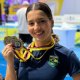 Emily Rosa brasileira bateu três recordes pan-americanos da categoria até 49 kg durante a prova. Fotos CBLP