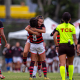 Jogadoras do Flamengo comemoram gol contra Sport no Brasileirão sub-20 feminino