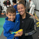 Judoca olímpica Natasha Ferreira e seu filho