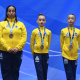 Equipe sub-13 do brasil no pódio do Pan-Americano de ginástica rítmica