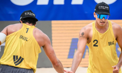 Vitor Felipe e Renato no Challenge da Polônia de vôlei de praia