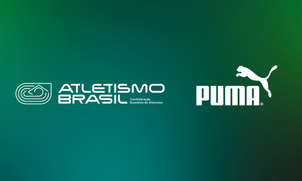 Arte com logo da CBAt e da Puma