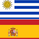 Bandeiras de Uruguai e Espanha