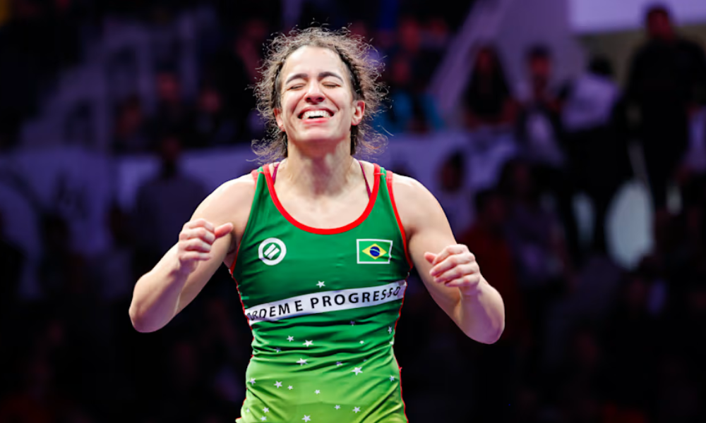 Giullia Penalber, representante brasileira no wrestling nos Jogos Olímpicos de Paris-2024 (Kadir Caliskan/United World Wrestling)