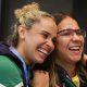 Gabi Mazetto e Pâmela Rosa, algumas das skatistas do Brasil que estarão nos Jogos Olímpicos de Paris-2024 (Foto: Luiza Moraes/COB)