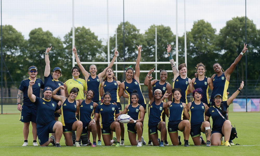 Treino das Yaras, seleção feminina de rugby, antes da estreia dos Jogos Olímpicos de Paris-2024 (Foto: Alexandre Loureiro/COB)