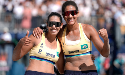 Ana Patrícia e Duda após primeira vitória nos Jogos Olímpicos de Paris-2024 (Alexandre Loureiro/COB)