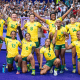 Comemoração das Yaras, seleção brasileira feminina de rugby sevens, após vitória nos Jogos Olímpicos de Paris-2024 (Bruno Ruas/Brasil Rugby)