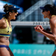 Bárbara Seixas e Carol Solberg em partida do vôlei de praia nos Jogos Olímpicos de Paris-2024 (Miriam Jeske/COB)