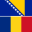 Bandeira Bósnia e Romênia