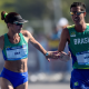 Caio Bonfim e Viviane Lyra, integrantes da equipe brasileira da marcha atlética (Alexandre Loureiro/COB)