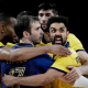 Equipe do Brasil junta no jogo contra a Polônia, pela segunda rodada dos Jogos Olímpicos de Paris-2024 (Alexandre Loureiro/COB)