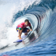 Gabriel Medina pegando tubo no taiti durante os Jogos Olímpicos de Paris-2024