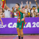 Lays comemora ponto pelo Sampaio Basquete contra o Sesi Araraquara pela finais da LBF 2024