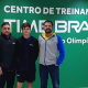 Lucas Romanski, do tênis de mesa, em período de treinamento no CT do Time Brasil