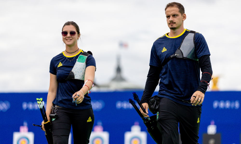 Marcus D'Almeida e Ana Luiza Caetano - do tiro com arco - dos Jogos Olímpicos de Paris-2024