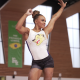 Rebeca Andrade durante sessão de treino. Ela vai apresentar um salto novo nos Jogos Olímpicos Paris-2024