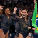 Rebeca Andrade e Jade Barbosa comemoram medalha nos Jogos Olímpicos de Paris