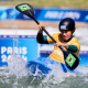 Ana Sátila em ação na canoagem slalom dos Jogos Olímpicos de Paris-2024