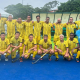 Carioca pousa para foto em partida contra o São José no Campeonato Brasileiro de hóquei sobre a grama