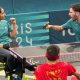 Cátia Oliveira e Lucas Arabian vibram após ponto no tênis de mesa dos Jogos Paralímpicos de Paris-2024